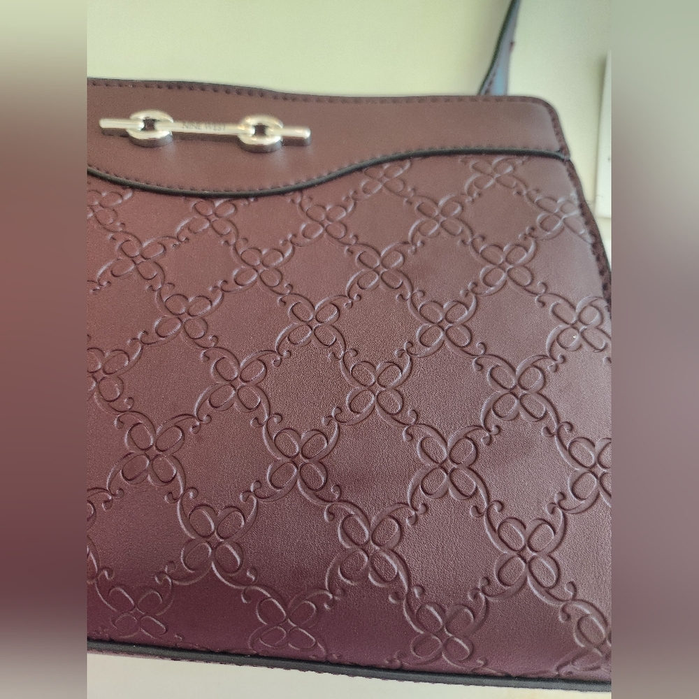Nine West Ellena Mini Crossbody In Merlot Color. - Picture 3 of 7